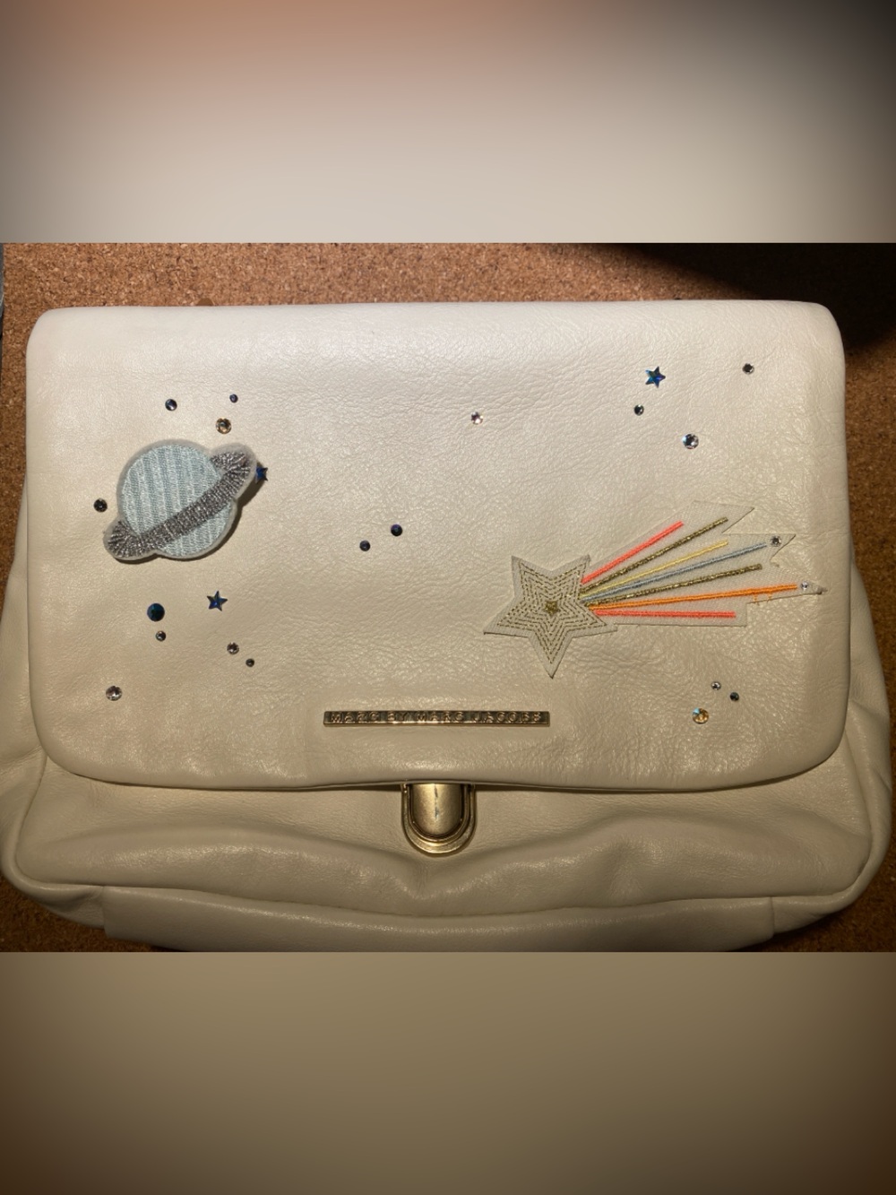 Marc by Marc Jacobs Cream Leather Shoulder Bag with Star Patch